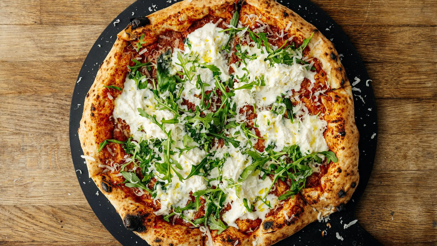 Ragu Pizza on a server recipe poster image