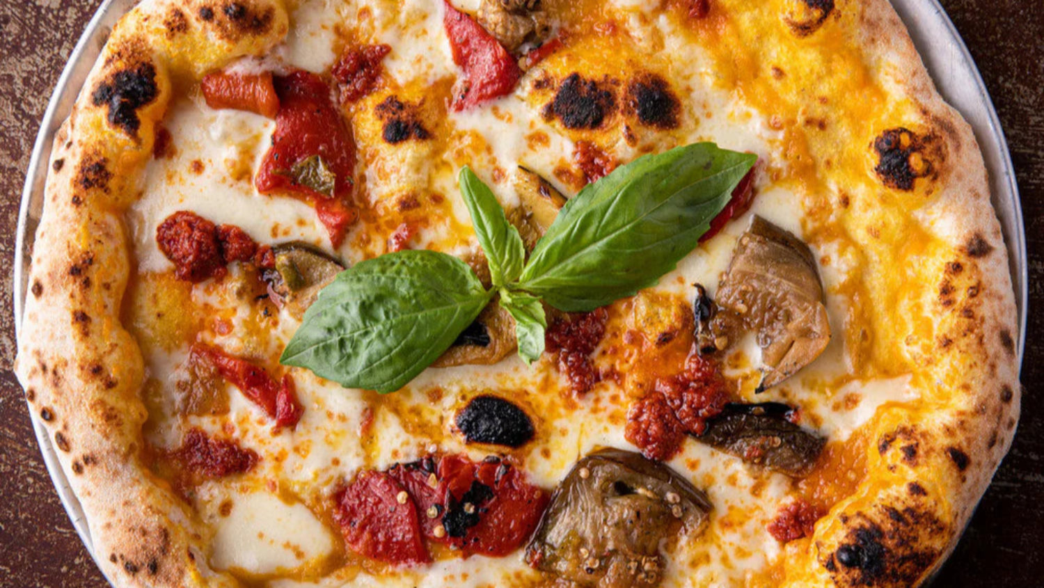 Winter Vegetable Pizza with Basil to Garnish recipe poster image