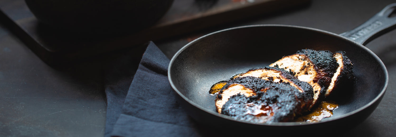 Blackened Chicken with Cucumber Yoghurt - Gozney / Roccbox recipe poster image