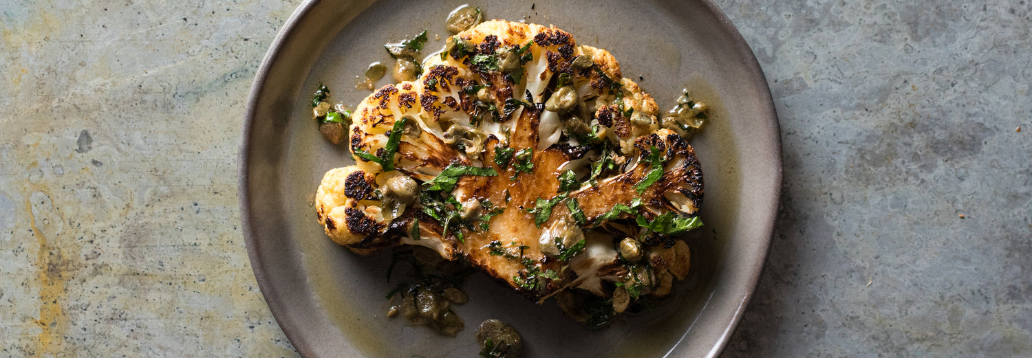 Cauliflower Steak - Gozney - Pizza Oven recipe poster image