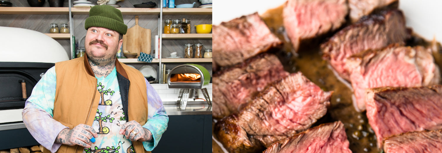 Matty Matheson’s Steak Au Poivre - Gozney . Roccbox recipe poster image