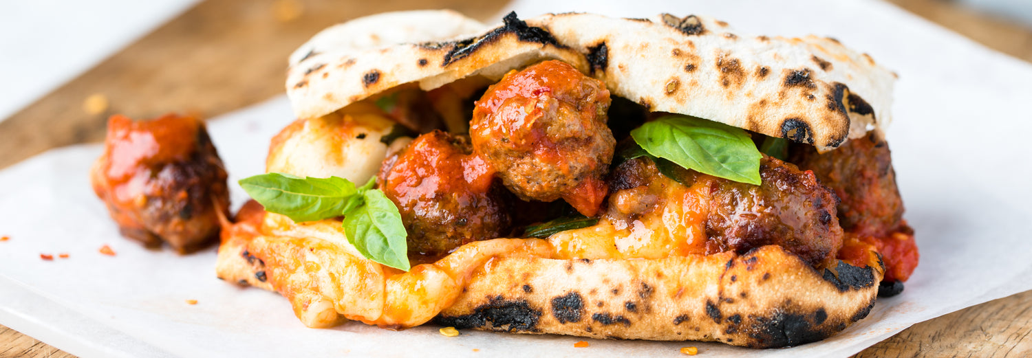 Meatball Panuozzo Recipe - Roccbox - Gozney recipe poster image