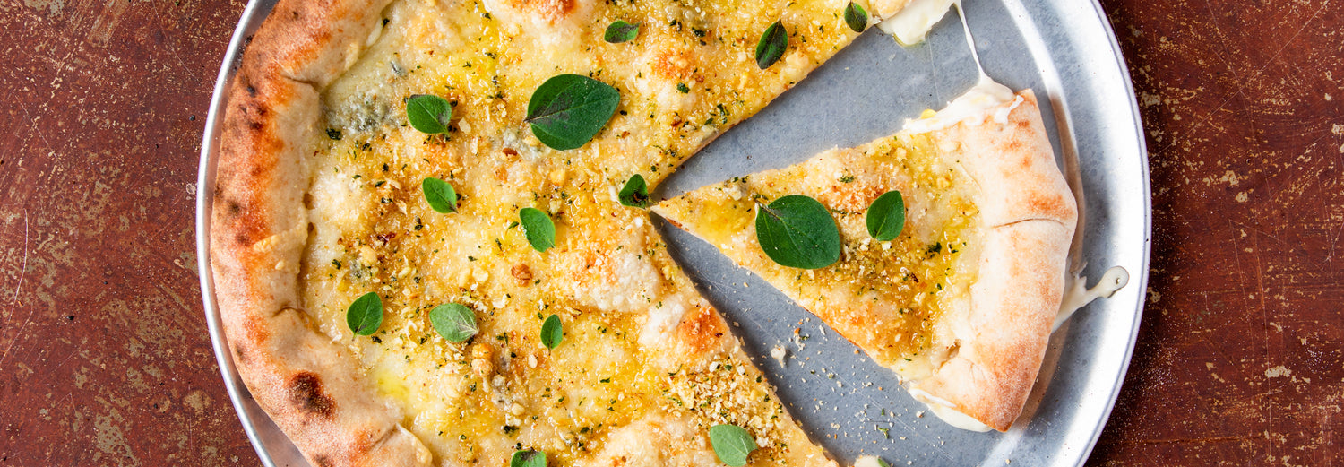How to make stuffed crust pizza recipe poster image