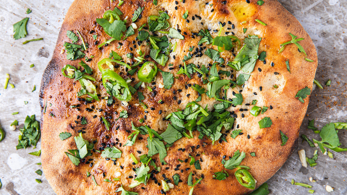 Cheese Naan Recipe - Pizza oven - Gozney recipe poster image