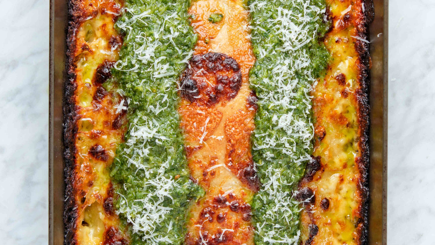 Green Top Detroit Style Pizza Recipe - Roccbox recipe poster image