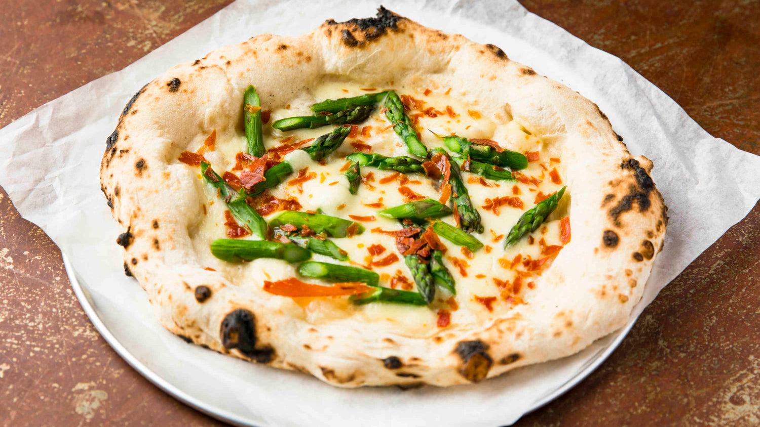 Asparagus & Crispy Ham Pizza - Roccbox - Recipe - Gozney recipe poster image