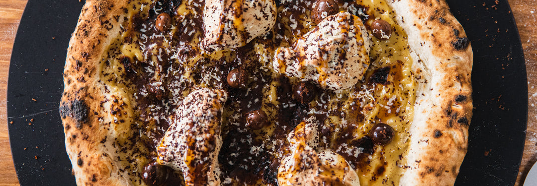 Tiramisu Pizza Recipe - Pizza oven . Gozney Roccbox recipe poster image