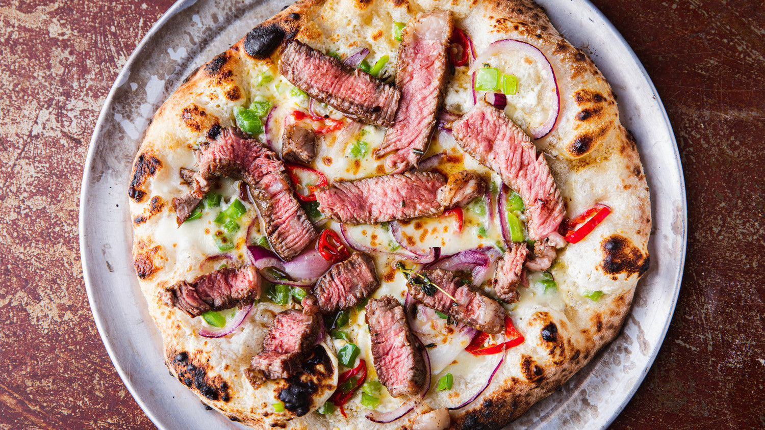 Philly Cheesesteak Pizza - Gozney Recipes - Pizza oven recipe poster image