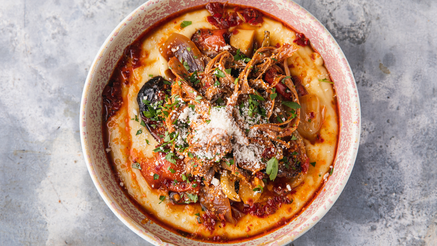Harissa Lamb served in a bowl recipe poster image