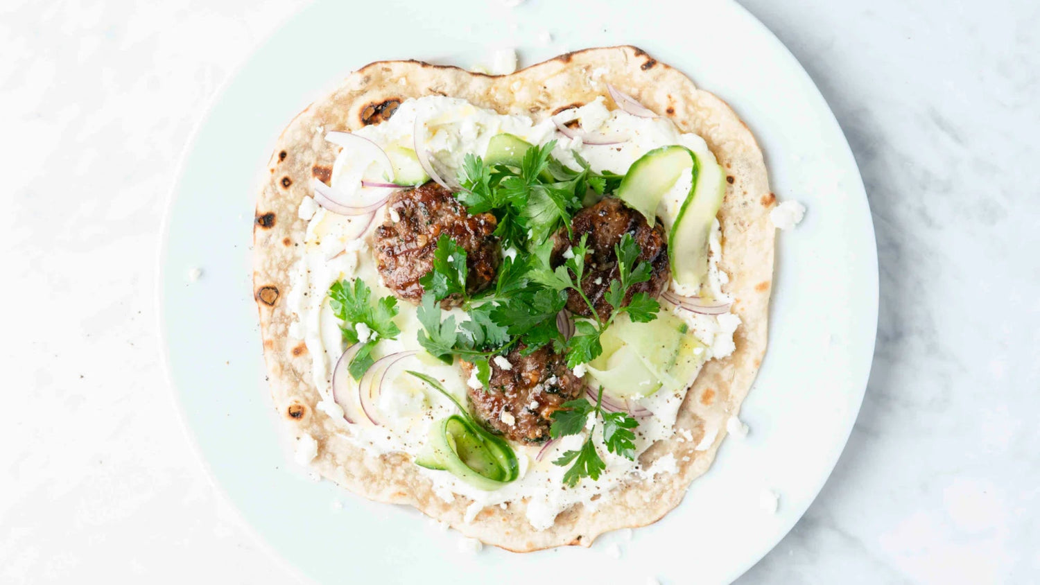 Lamb Kofte with Yoghurt & Mint Dressing recipe poster image