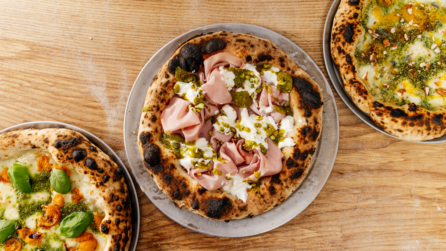 Pesto Pizzas 3 ways